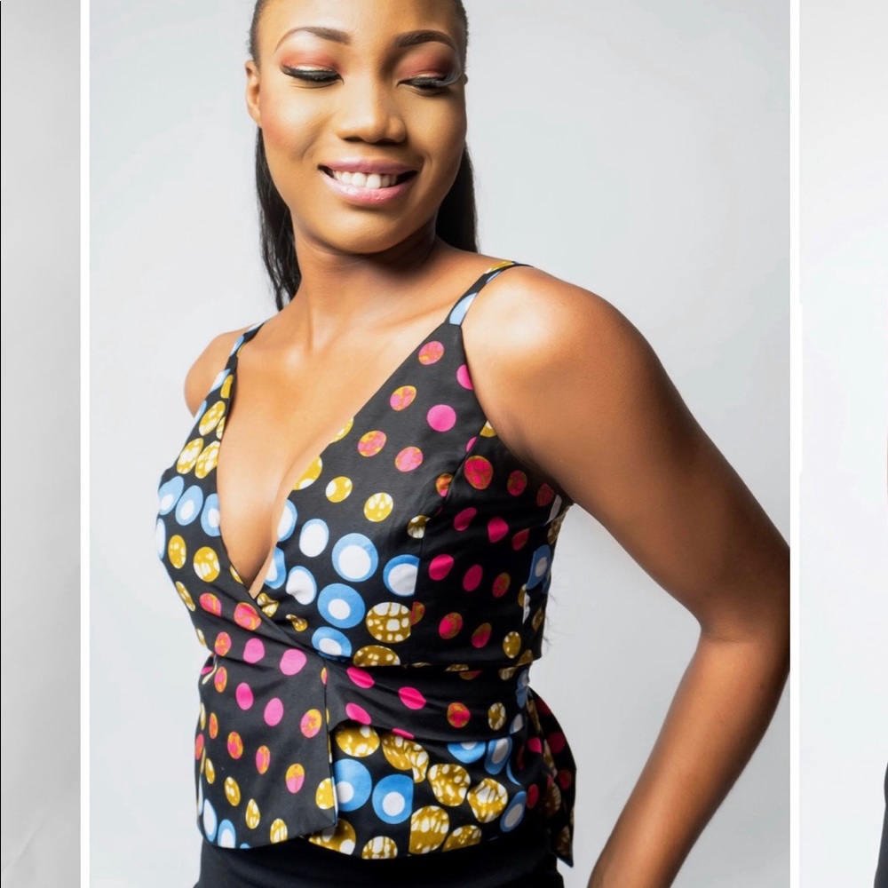 Toke African Print Wrap Top by Ray Darten